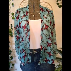 Bright blue/turquoise kimono top